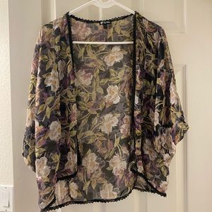 lily white women's multicolor lightweight floral cardigan